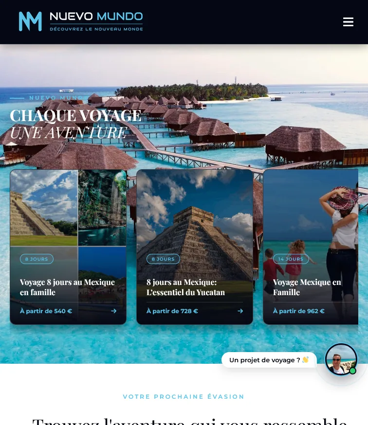 Site internet de Nuevo Mundo